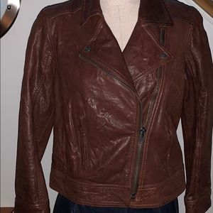 Leather motorcycle jacket